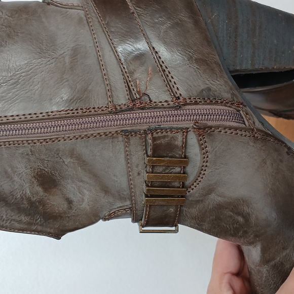 Very Volatile Spears Women's Dark Brown Western Worn In Heeled Boots Size 8.5 - Picture 5 of 8